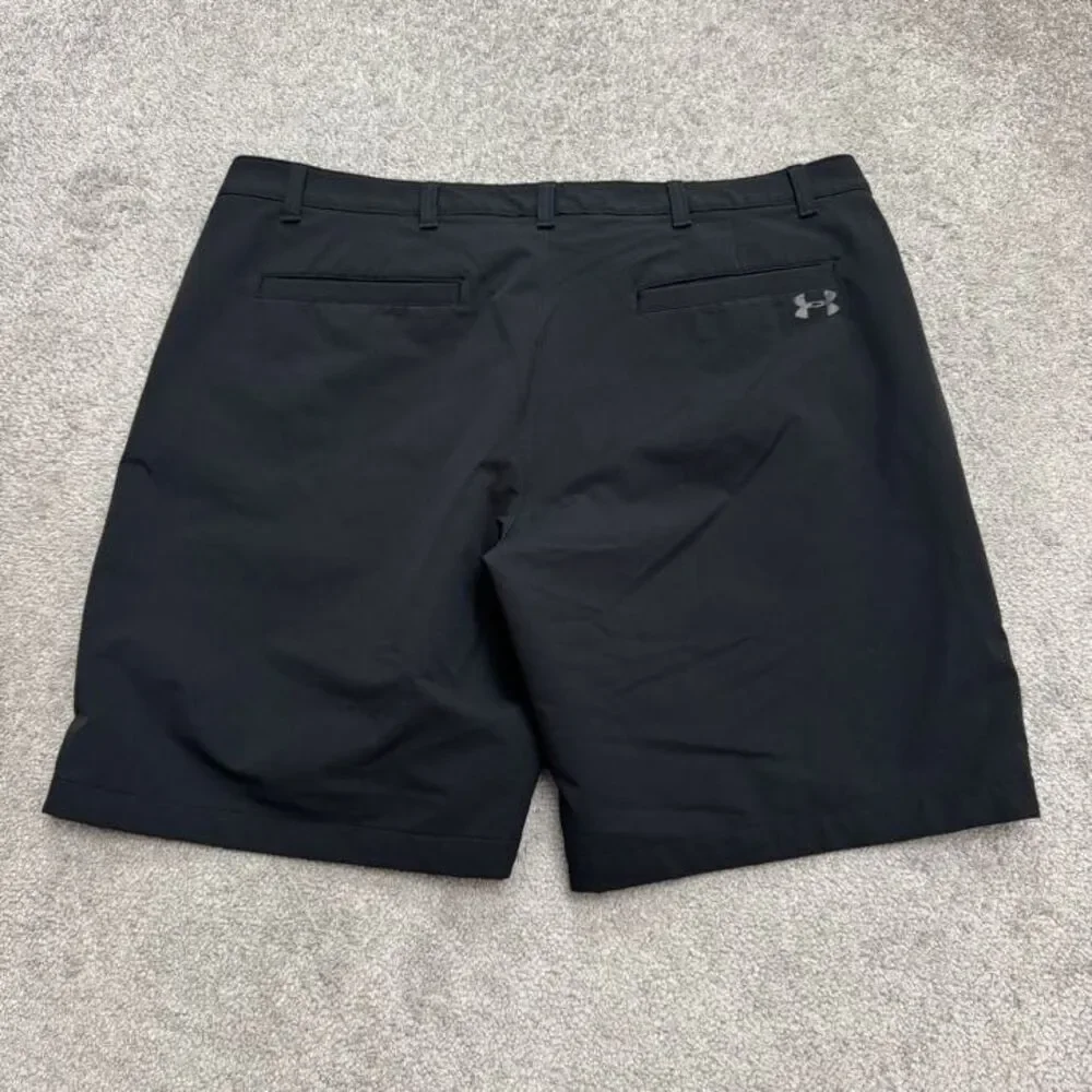 Under Armour Golf Performance Chino Shorts Mens 40 Black Flat Front Active Prep